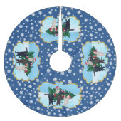 Weihnachtsbaum Labradors auf dem Schneegebiet Polyester Weihnachtsbaumdecke (Vorderseite)