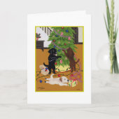 Weihnachtsbaum Labradors Feiertagskarte (Vorderseite)