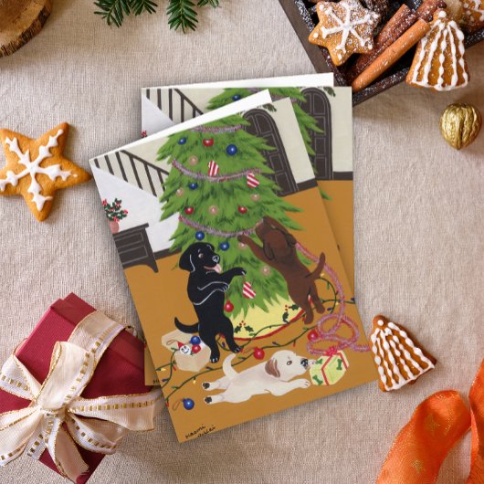 Weihnachtsbaum Labradors Feiertagskarte