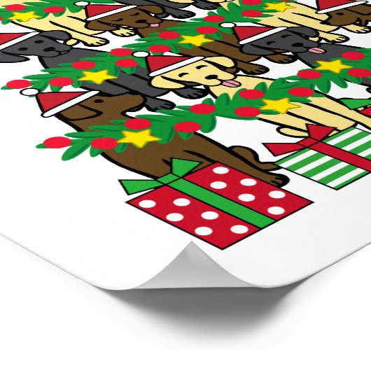 Weihnachtsbaum Labradors Poster (Ecke)