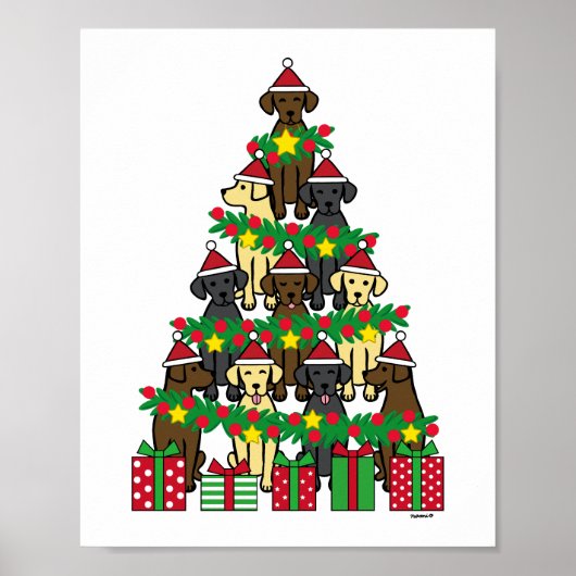 Weihnachtsbaum Labradors Poster (Vorne)