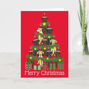 Weihnachtsbaum Labradors Red Holiday Card Feiertagskarte