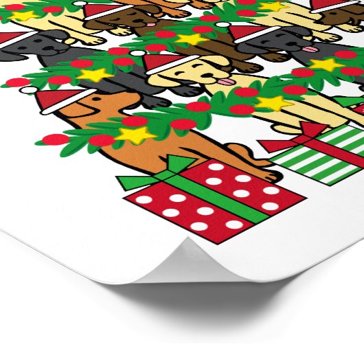 Weihnachtsbaum Labradors vier Poster (Ecke)