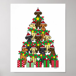 Weihnachtsbaum Labradors vier Poster