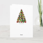 Weihnachtsbaum Labradors Vier Urlaubskarte Feiertagskarte (Rückseite)