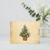 Weihnachtsbaum Land Traditionelle einfache Begrüßu Feiertagspostkarte (Stehend Vorderseite)