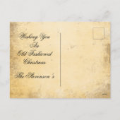 Weihnachtsbaum Land Traditionelle einfache Begrüßu Feiertagspostkarte (Rückseite)