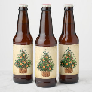Weihnachtsbaum Landhaus Einfaches BierLabel Bierflaschenetikett