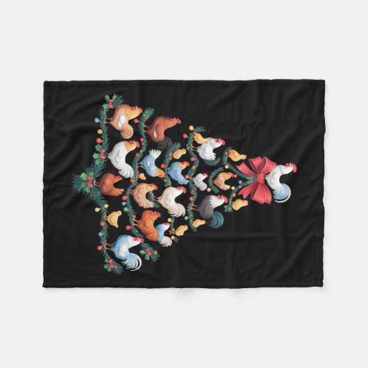 Weihnachtsbaum-Landhaus Fleecedecke (Vorderseite (Horizontal))