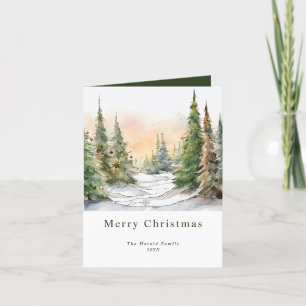 Weihnachtsbaum Landschaft Kunst, Dichtung und Musi Feiertagskarte