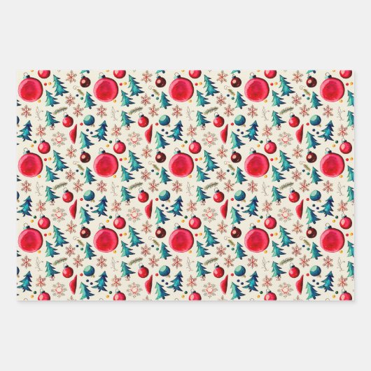 Weihnachtsbaum Landschaft Wrapping Papier (Vorderseite 3)