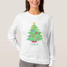 Weihnachtsbaum Langschläfer T - Shirt
