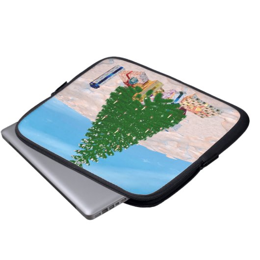 Weihnachtsbaum Laptopschutzhülle (Vorne Knopf)