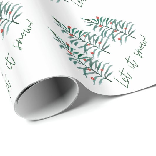 Weihnachtsbaum - Lass es schneien Geschenkpapier (Rolleneckpunkt)