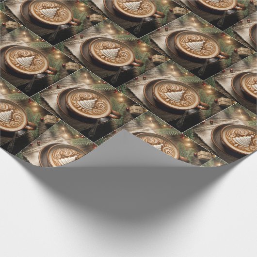 Weihnachtsbaum Latte Geschenkpapier (Ecke)