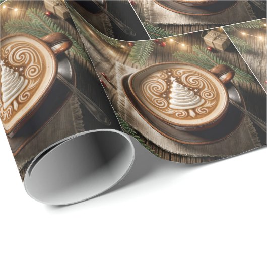 Weihnachtsbaum Latte Geschenkpapier (Rolleneckpunkt)