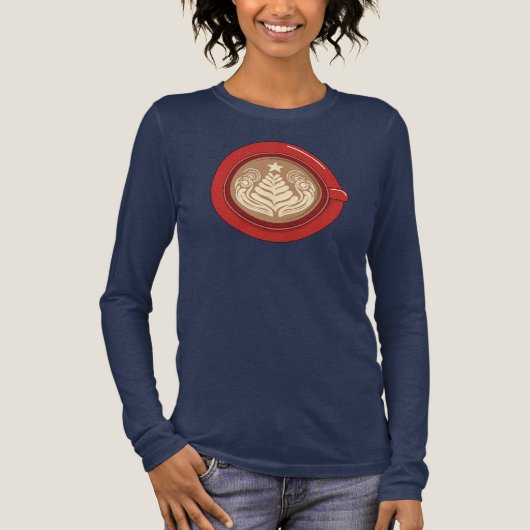 Weihnachtsbaum-Latte Tri-Blend Shirt (Vorderseite)