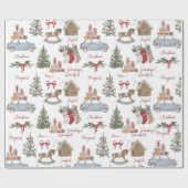 Weihnachtsbaum, Lebkuchen und Auto Geschenkpapier (Flach)