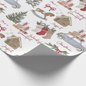 Weihnachtsbaum, Lebkuchen und Auto Geschenkpapier (Ecke)