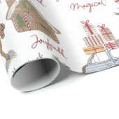 Weihnachtsbaum, Lebkuchen und Auto Geschenkpapier (Rolleneckpunkt)