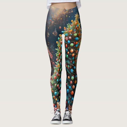 Weihnachtsbaum Leggings (Vorderseite)