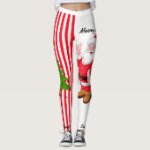 Weihnachtsbaum Leggings Santa Personalize S - XL (Vorderseite)