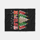 Weihnachtsbaum Leopard Buffalo Kariert Red Gre Fleecedecke (Vorderseite (Horizontal))