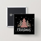 Weihnachtsbaum Leopard Funny Xmas Urlaub Button (Vorne & Hinten)