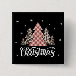 Weihnachtsbaum Leopard Lustiges Xmas Ferien Button