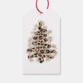 Weihnachtsbaum Leopard Print Glitzer zu und von Geschenkanhänger (Rückseite)