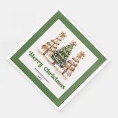 Weihnachtsbaum Leopardendruck Servietten individue (Ecke)