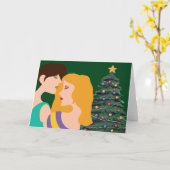 Weihnachtsbaum Lesbian Couple Art Beautiful Karte (Gelbe Blume)