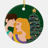 Weihnachtsbaum Lesbian Couple LGBT Keramik Ornament (Vorne)