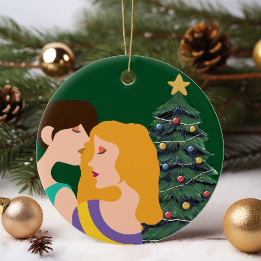 Weihnachtsbaum Lesbian Couple LGBT Keramik Ornament