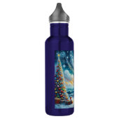 Weihnachtsbaum Leuchtturm Nautical Coastal Blue Edelstahlflasche (Links)