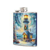 Weihnachtsbaum Leuchtturm Nautical Coastal Blue Flachmann (Links)