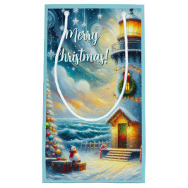 Weihnachtsbaum Leuchtturm Nautical Coastal Blue Kleine Geschenktüte