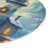 Weihnachtsbaum Leuchtturm Nautical Coastal Blue Schneidebrett (Ecke)