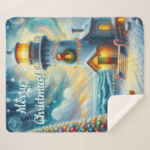 Weihnachtsbaum Leuchtturm Nautical Coastal Blue Sherpadecke (Vorderseite (Horizontal))