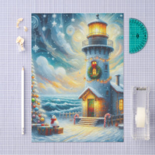 Weihnachtsbaum Leuchtturm Nautical Decoupage Seidenpapier