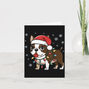 Weihnachtsbaum Licht Boston Terriers Männer Frauen Karte