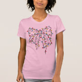 Weihnachtsbaum Lichter Coquette Bow Pink T-Shirt (Vorderseite)