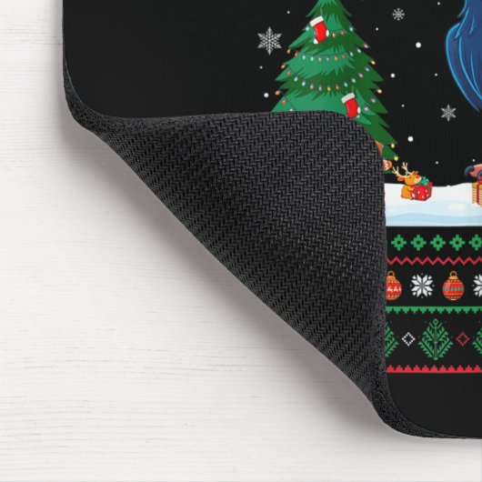 Weihnachtsbaum Lichter Crow Santa Ugly Xmas Sweate Mousepad (Ecke)