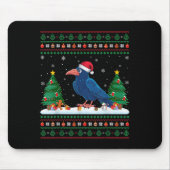 Weihnachtsbaum Lichter Crow Santa Ugly Xmas Sweate Mousepad (Vorne)