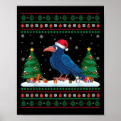Weihnachtsbaum Lichter Crow Santa Ugly Xmas Sweate Poster (Vorne)