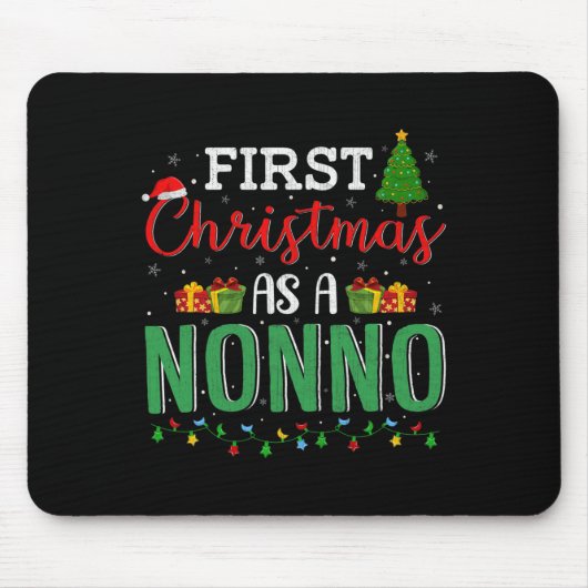 Weihnachtsbaum Lichter Dekor Lustiges erstes Weihn Mousepad (Vorne)