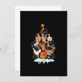 Weihnachtsbaum-Lichter Funny Chicken Lover Einladung (Vorne/Hinten)