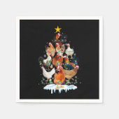 Weihnachtsbaum-Lichter Funny Chicken Lover Serviette (Vorderseite)