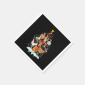 Weihnachtsbaum-Lichter Funny Chicken Lover Serviette (Ecke)