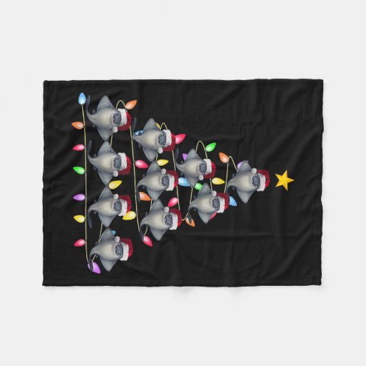 Weihnachtsbaum Lichter Männer - Frauen Santa Sting Fleecedecke (Vorderseite (Horizontal))